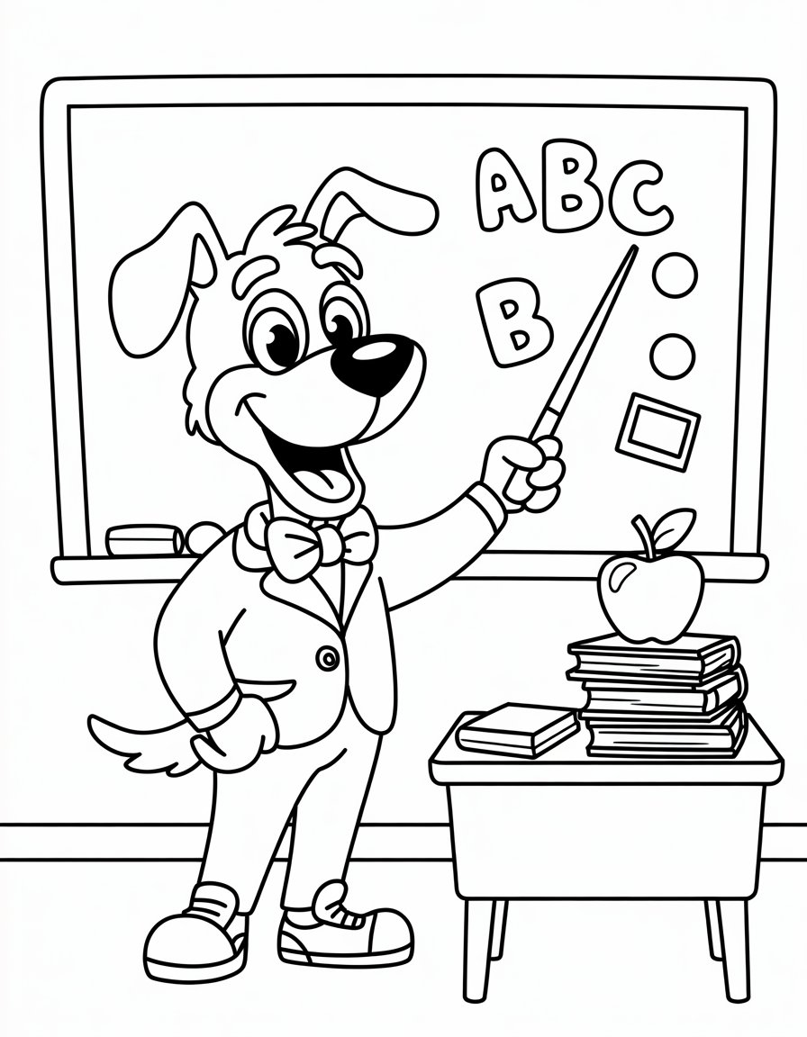 Teacher Dog with Glasses